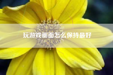 玩游戏画面怎么保持最好