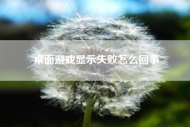 桌面游戏显示失败怎么回事