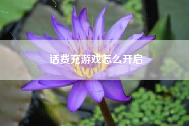 话费充游戏怎么开启