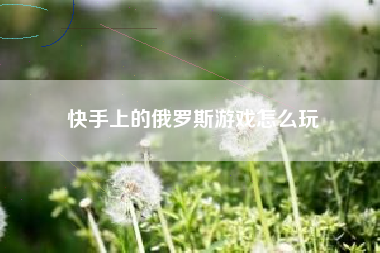 快手上的俄罗斯游戏怎么玩