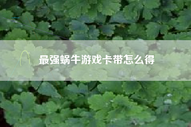 最强蜗牛游戏卡带怎么得 最强蜗牛游戏卡带怎么得