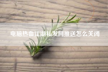 电脑热血江湖私发网推送怎么关闭
