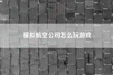 模拟航空公司怎么玩游戏