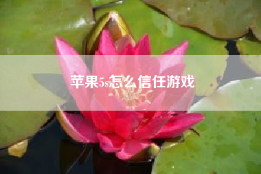 苹果5s怎么信任游戏