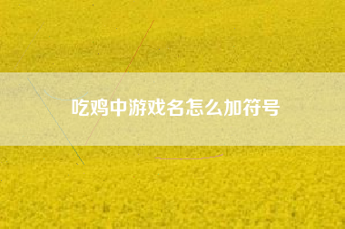 吃鸡中游戏名怎么加符号