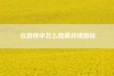 在游戏中怎么隐藏战绩图标