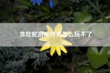 贪吃蛇游戏任务怎么玩不了