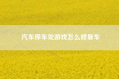 汽车停车处游戏怎么修复车