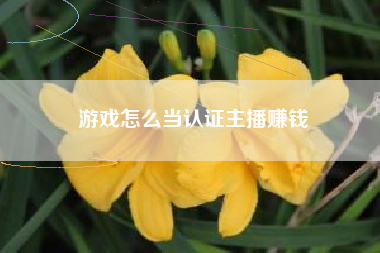 游戏怎么当认证主播赚钱