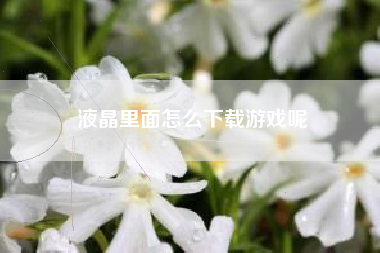 液晶里面怎么下载游戏呢
