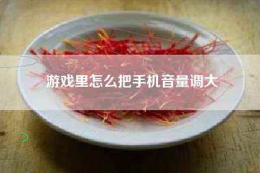 游戏里怎么把手机音量调大
