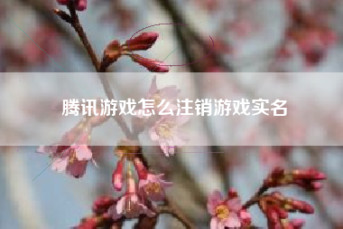 腾讯游戏怎么注销游戏实名