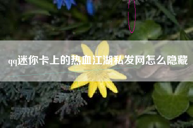 qq迷你卡上的热血江湖私发网怎么隐藏