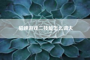 貂蝉游戏二技能怎么调大