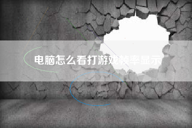 电脑怎么看打游戏帧率显示