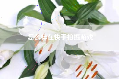 怎么样在快手拍摄游戏