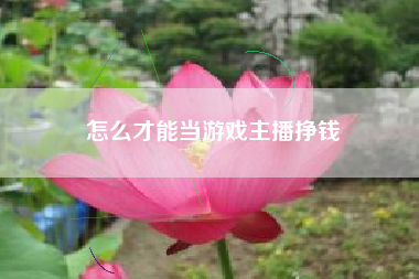 怎么才能当游戏主播挣钱