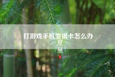 打游戏手机变很卡怎么办