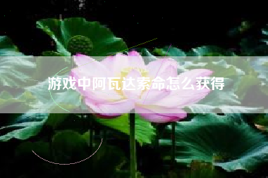 游戏中阿瓦达索命怎么获得
