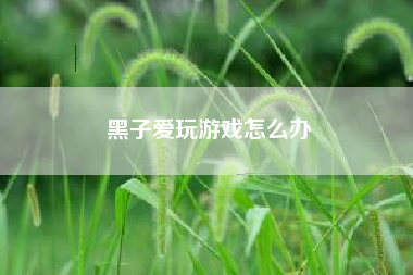 黑子爱玩游戏怎么办