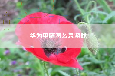 华为电脑怎么录游戏