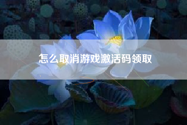 怎么取消游戏激活码领取