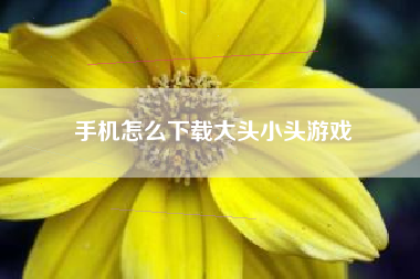 手机怎么下载大头小头游戏