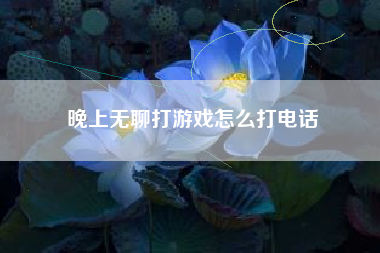 晚上无聊打游戏怎么打电话