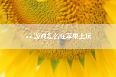 apk游戏怎么在苹果上玩