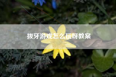 拔牙游戏怎么玩呀教案