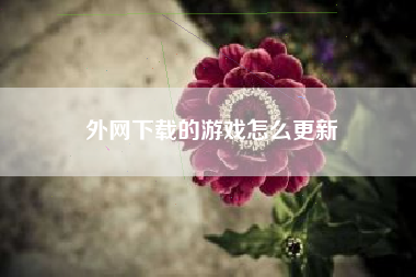 外网下载的游戏怎么更新