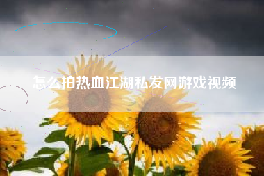 怎么拍热血江湖私发网游戏视频