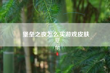堡垒之夜怎么买游戏皮肤