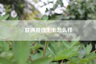 联通游戏王卡怎么样
