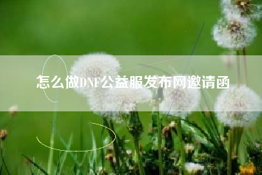 怎么做DNF公益服发布网邀请函