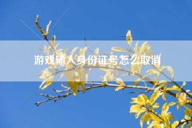 游戏输入身份证号怎么取消
