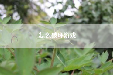 怎么破环游戏