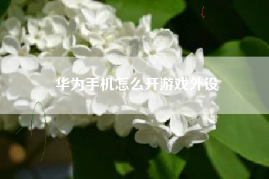 华为手机怎么开游戏外设