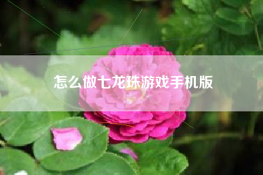 怎么做七龙珠游戏手机版