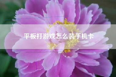 平板打游戏怎么装手机卡