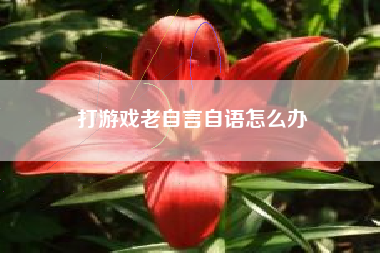 打游戏老自言自语怎么办