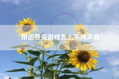 用话费充游戏怎么关闭声音
