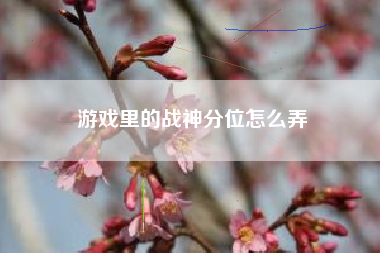 游戏里的战神分位怎么弄