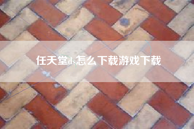 任天堂ds怎么下载游戏下载